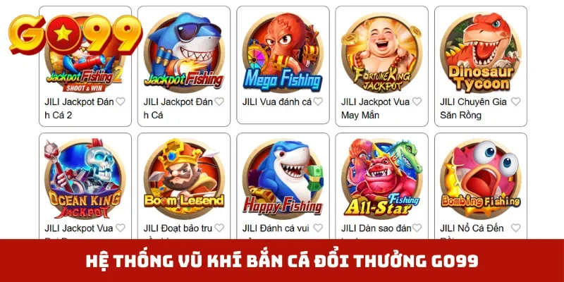 Hệ thống vũ khí bắn cá đổi thưởng GO99